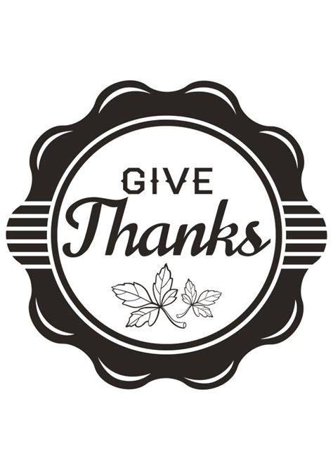 Give Thanks Symbol Black and White Clipart Free SVG File | Free svg ...