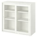 VIHALS cabinet with sliding glass doors, white, 95x37x90 cm (371/2x145 ...