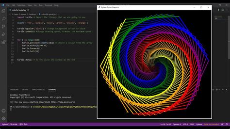 Colourful Spiral using Python & Turtle library 🐢 - YouTube