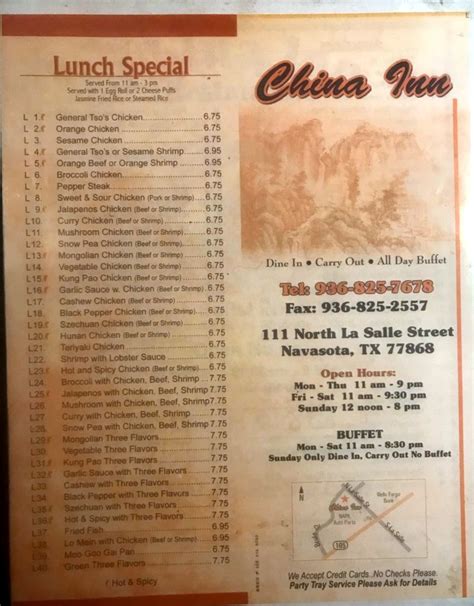 China Inn – Menu – Navasota – Menutex