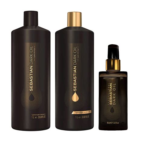 Sebastian Dark Oil Lightweight Hydrating Shampoo 1000ml Conditioner ...