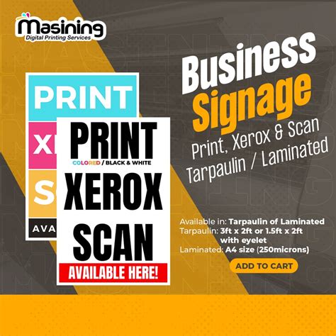 Print, Xerox, Scan Business Signage Tarpaulin / Laminated | Shopee ...