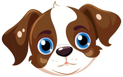 Cheerful dog face in cartoon style Royalty Free Vector Image