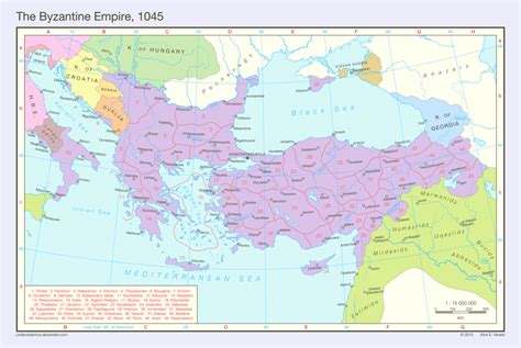 L'Empire Byzantin en 1045 (par Undevicesimus). | Byzantine empire, Roman empire, Eastern roman