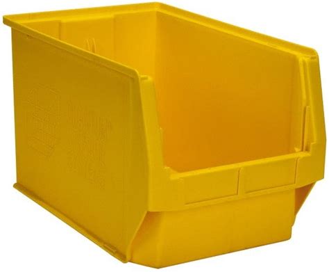 Quantum Storage - Plastic Hopper Stacking Bin: Yellow | MSC Industrial Supply Co.