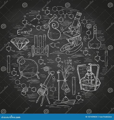 Chemistry Lab Sketch Banner Stock Vector - Illustration of round, background: 107439834