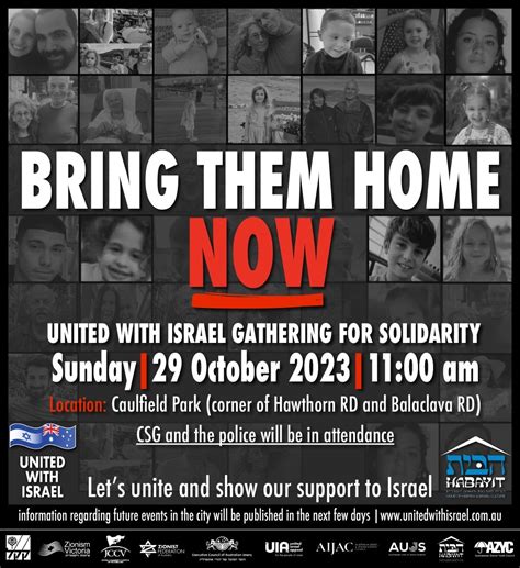 Bring them home now: Rally this weekend - Zionist Federation of Australia