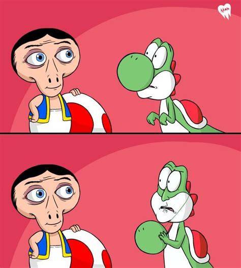 Yoshi React to Toad's Real Face [Comic] | Mario funny, Funny games, Memes