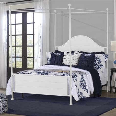 Hillsdale Furniture Cumberland King Metal Canopy Bed, Brushed White - Walmart.com - Walmart.com