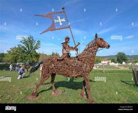 Knight carrying Crusader flag, all made from scrap metal and nuts and ...