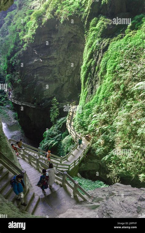 Chongqing China, Three Natural Bridges, Wulong ancient natural bridge ...