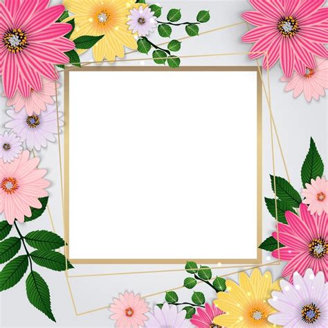 Cute Background with Frame and Flowers Collection 3355567 Vector Art at ...