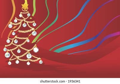 Red Rainbow Christmas Decorations Illustrated Christmas Stock Vector ...