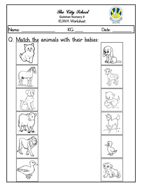 Animal Babies Worksheets Kindergarten | Nursery worksheets, English worksheets for kindergarten ...