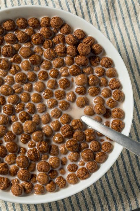 Healthy Sweet Chocolate Puff Cereal Stock Image - Image of health ...