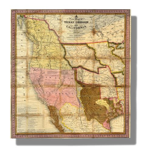 Augustus Mitchell's 1846 A New Map of the Texas, Oregon and California ...