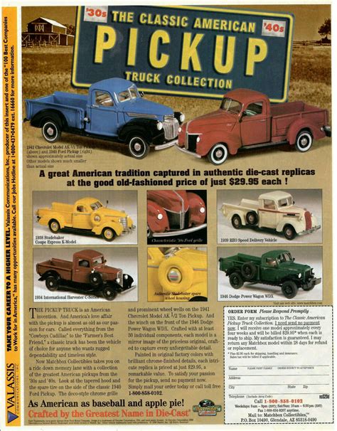 Matchbox Classic American Pickup Truck Collection | Print Ads | hobbyDB