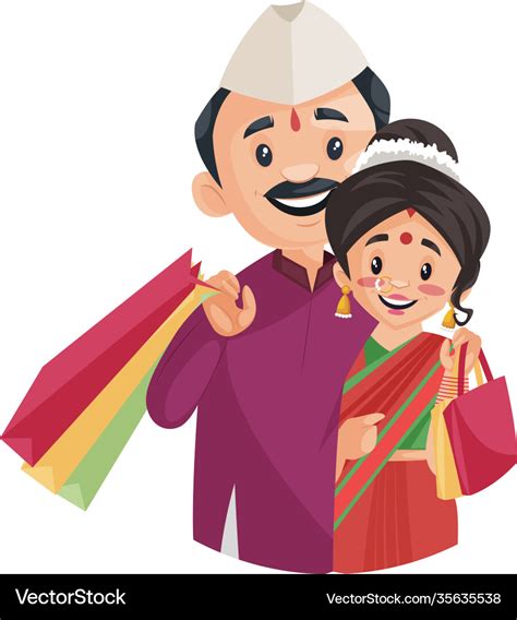 Indian marathi man cartoon Royalty Free Vector Image