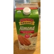 Friendly Farms Almondmilk, Unsweetened, Original, Organic: Calories, Nutrition Analysis & More ...