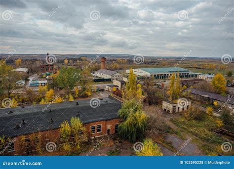 Aerial View of Industrial Park Zone from Above, Concrete Buildings, Industry and Agricultural ...