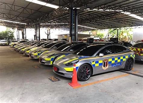 Tesla Model 3 joins Thailand National Police as new electric fleet cars