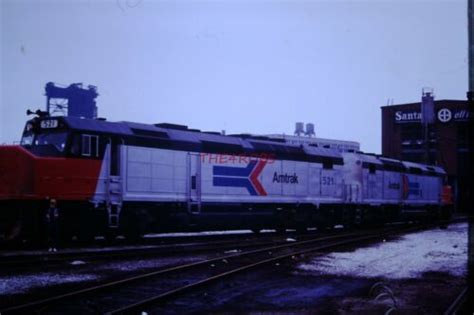 Original 1973 Amtrak SDP40F Locomotives Amtrak Yard Chicago Slide 4462 | eBay