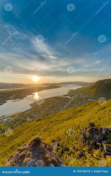 Midnight Sun in Tromso, Norway. Stock Photo - Image of north, interest: 109740218