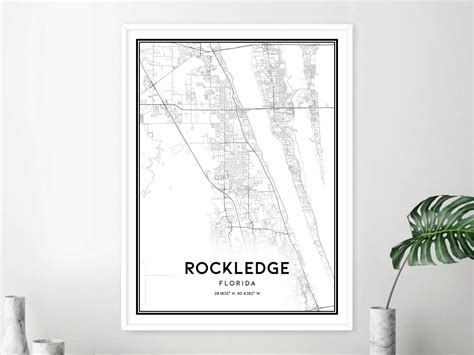 Rockledge Map Print Rockledge Map Poster Wall Art Fl City | Etsy