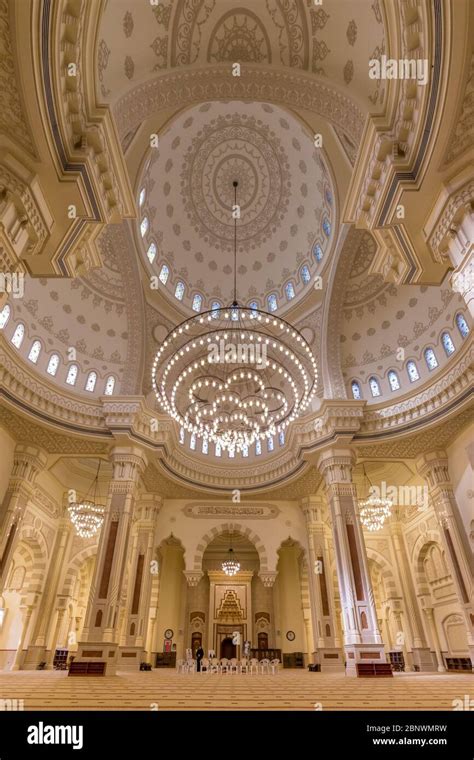 SHARJAH, UAE - DECEMBER 04, 2017: Interior of Al Noor Mosque in Sharjah ...