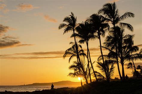 Sunset At Poipu Beach, Kauai, Hawaii Photograph by Michael Defreitas | Fine Art America