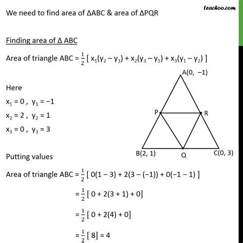 Ex 7.3, 3 - Find area of triangle formed by mid-points - Ex 7.3
