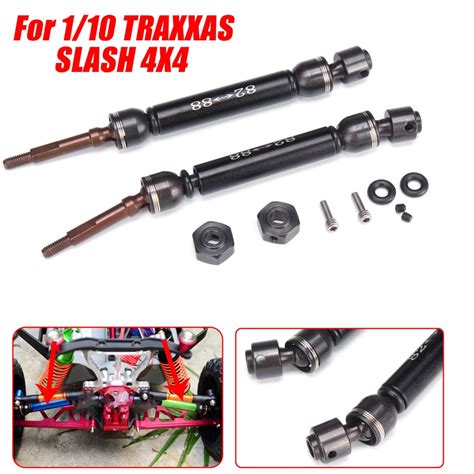 2PC 12CM Steel + Aluminum Alloy CVD Drive Shaft For 1/10 TRAXXAS SLASH ...