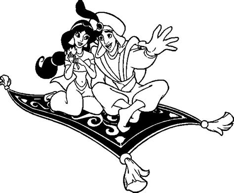aladdin and jasmine on the carpet - Clip Art Library
