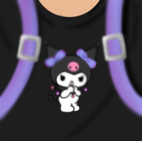 Roblox T-shirt // black kuromi sanrio shirt w/ purple bag straps 💜🖤 | Emo kıyafetleri, Çiçekli ...