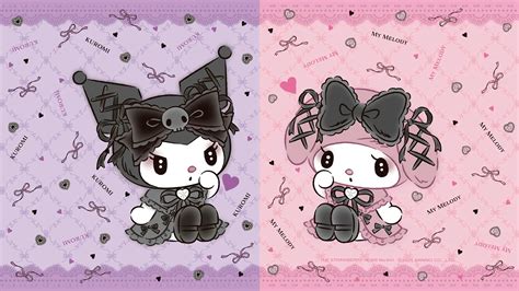 Cute Kuromi & My Melody Gothic Lolita Wallpaper For Desktop & Mobile - Kawaii Hoshi