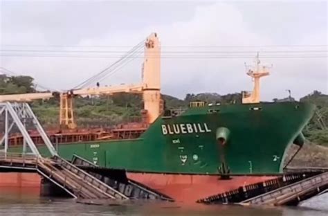 Panama Canal railway bridge destroyed by bulk carrier