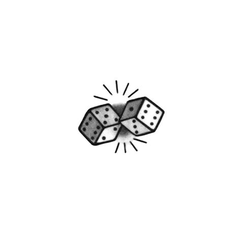 Lucky Dice Dice Temporary Tattoo / Blackwork Dice Tattoo / Two Dice Tattoo / Gambler Tattoo ...