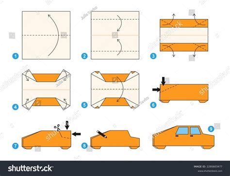 Car Origami Scheme Tutorial Moving Model Stock Vector (Royalty Free) 2295603477 | Shutterstock