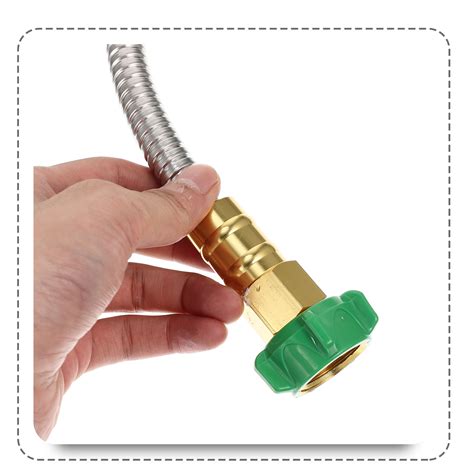 Durable Stainless Steel Garden Hose Connector, 1ft Water Pipe Extender for Camping & Gardening ...