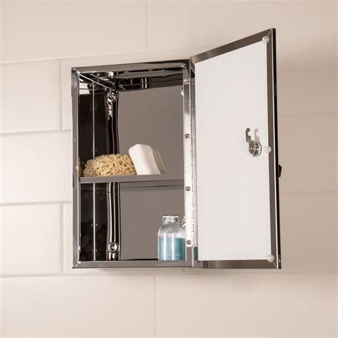 Croydex Lockable Single Door Stainless Steel Bathroom Cabinet 400 x 250 ...