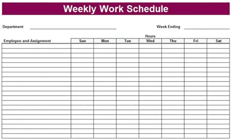 010 Monthly Work Rotation Schedule Template Free Printable R for Blank Monthly Work Schedul ...