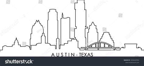 Austin Texas Skyline City Outline Silhouette Stock Vector (Royalty Free) 1830443765 | Shutterstock