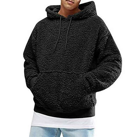 Diconna - Mens Faux Fleece Hoodie Hooded Jacket Men's Sweatshirt Jumper Pullover Coat - Walmart ...