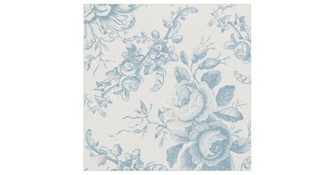 Elegant Engraved Blue and White Floral Toile Fabric | Zazzle