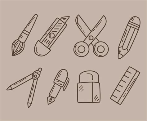 Sketch Stationary Collection Vector Vector Art & Graphics | freevector.com