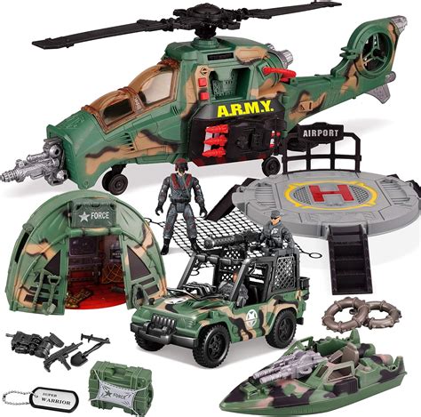 JOYIN 10-in-1 Jumbo Military Combat Helicopter Toy Set with Military ...