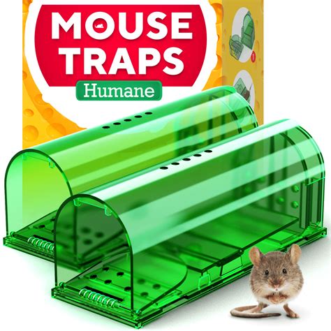 Humane Catch and Release Indoor Outdoor Mouse Traps Pack of 2 Easy Set ...