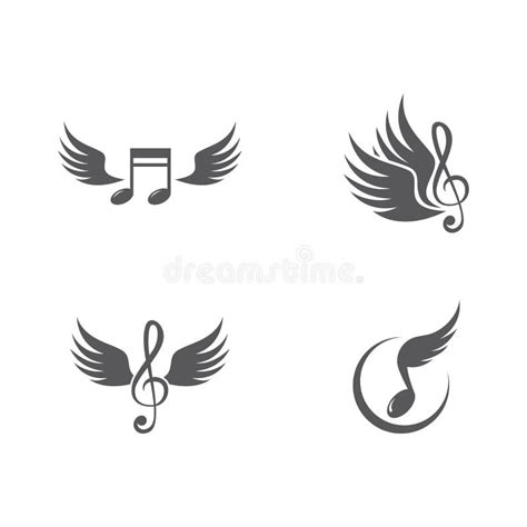 Music Note Wing Logo Vector Stock Vector - Illustration of musical ...