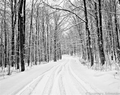 Black & White Photography Winter Landscape Snowy Road Fine - Etsy