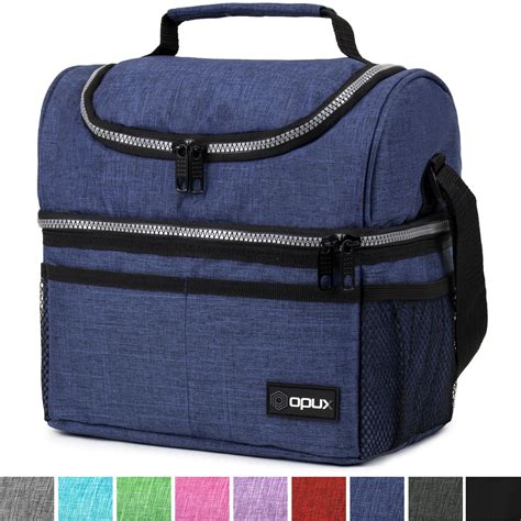 Insulated Dual Compartment Lunch Bag for Men, Women | Double Deck ...